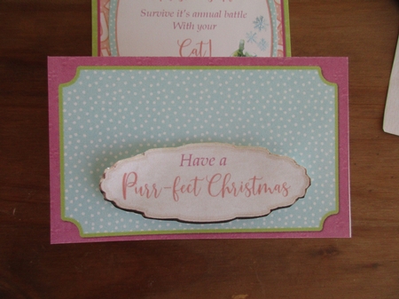 The Purr-fect Christmas 1 - Upright Z-fold Card Mini Kit by Gillian Birch