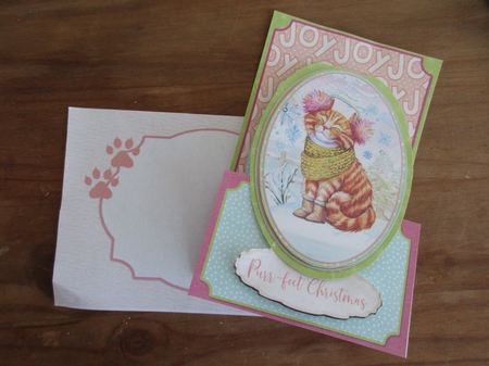 The Purr-fect Christmas 1 - Upright Z-fold Card Mini Kit by Gillian Birch