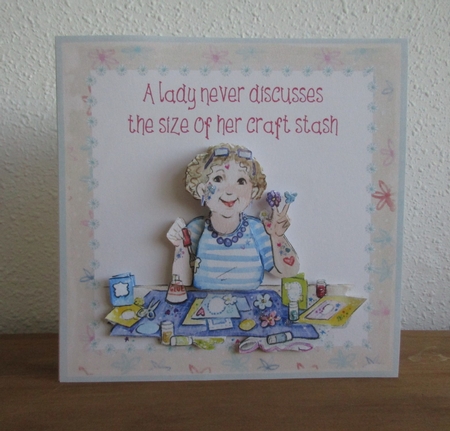 Funny female birthday card toppers for 6x6 card by Gillian Birch