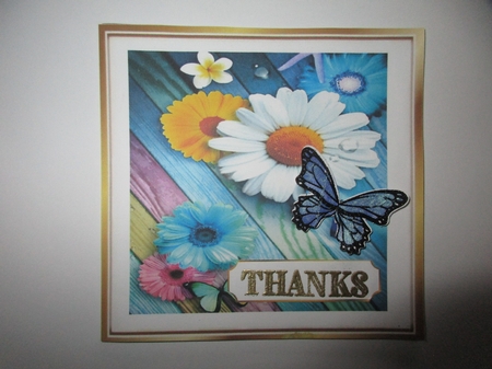 pretty floral 5x5 card with butterflies   by Gillian Birch