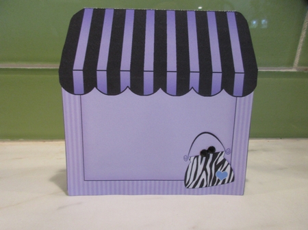 Funky Bags Shop Shaped Card with Decoupage N Greetings by Gillian Birch