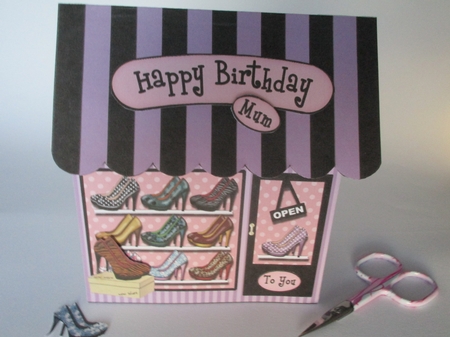 3D Shoppe Pop Up Rubber Band Card Kit  -  Happy Heels Ladies Shoe Shop by Gillian Birch