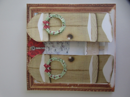 6x6 THROUGH THE GARDEN GATES SLEDGING CHRISTMAS  by Gillian Birch