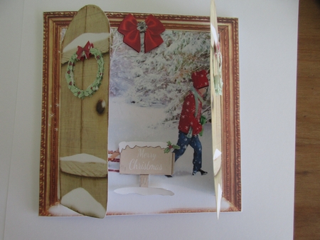 6x6 THROUGH THE GARDEN GATES SLEDGING CHRISTMAS  by Gillian Birch