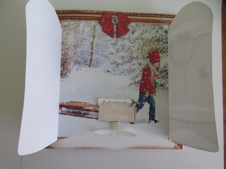 6x6 THROUGH THE GARDEN GATES SLEDGING CHRISTMAS  by Gillian Birch