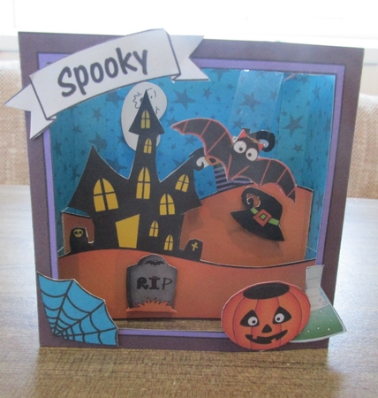 3D Halloween Diorama Shadow Box Card Mini Kit  - Haunted House by Gillian Birch