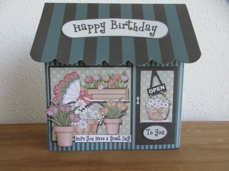3D Shoppe Pop Up Rubber Band Card Kit  -  Buds & Blooms Flower Shop by Gillian Birch