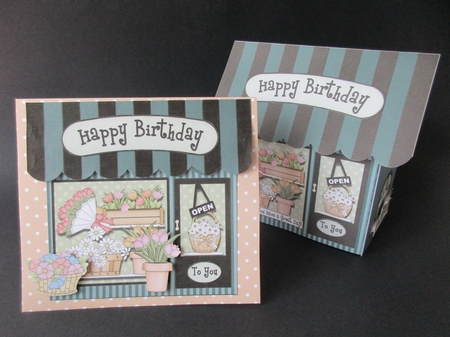 3D Shoppe Pop Up Rubber Band Card Kit  -  Buds & Blooms Flower Shop by Gillian Birch