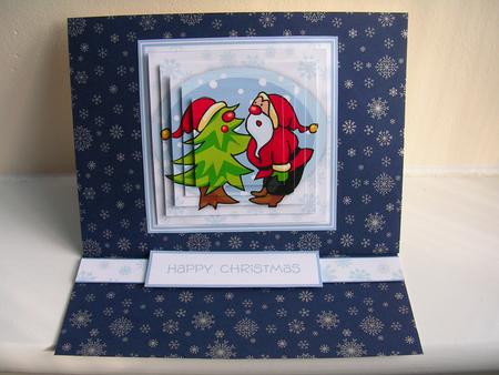 Cute Santa with Christmas Tree Pyramid Sheet by Gill Busby