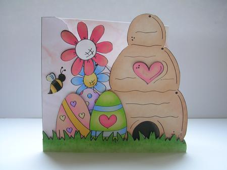 Easter Scallop Edge Square Quick Card by Gill Busby