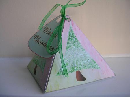 Funky Christmas Tree Triangle Box by Gill Busby