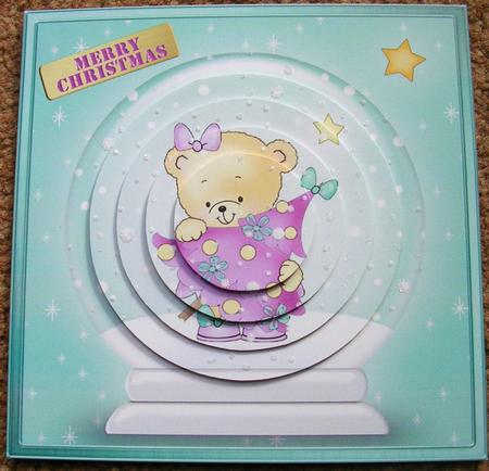 Rosie's Xmas Tree Snowglobe Circle Pyramage Topper by Gill Busby