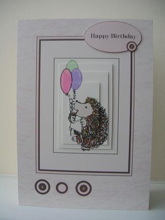 Happy Birthday Spike Card Front Pyramid Card by Gill Busby