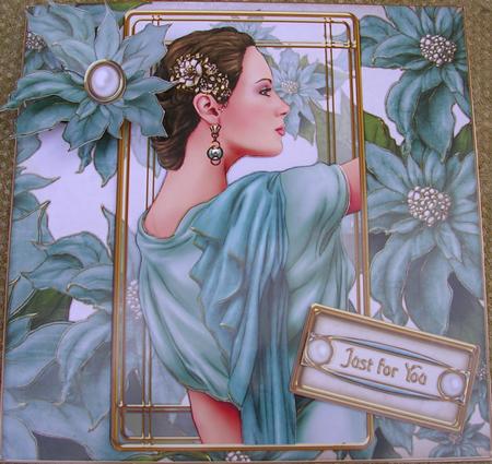 Art Deco Pandore (aqua) 8x8 Mini Kit by Gill Busby