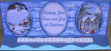Peace and Joy Large Dl Card Front by Gill Busby
