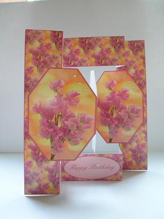 Pretty Pink Snap Dragon 3 Panel Pop Up Card by Gill Busby