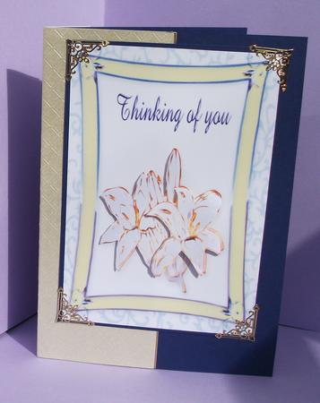 Lily Sympathy Card Front by Gill Caddy
