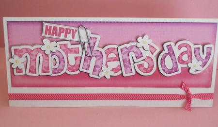 Large Dl Mothers Day Felties Quick Card with 3D Decoupage by Gill Caddy