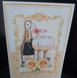 CHAMPAGNE CELEBRATIONS A5 Decoupage & Insert Bumper Kit  by Gill Dean