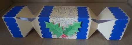 Holly and Swirls Cracker Shaped Treat or Favour Box by Gill Dean