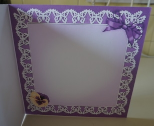 Pansy on Butterfly Lace Matching 3D Decoupage Sheet by Gill Dean