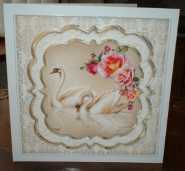 Wedding Swans Triple Layer Card Front Mini Kit by Gill Dean