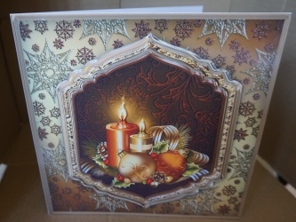 Christmas Candles Shaped Layer Card Front Mini Kit by Gill Dean