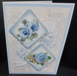 Pretty Blues Double Diamond Card Mini Kit by Gill Dean