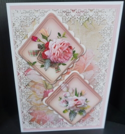 Shabby Chic Flowers Double Diamond Card Mini Kit by Gill Dean