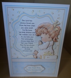 Communion Girl Prayer Card Topper & Decoupage by Gill Dean