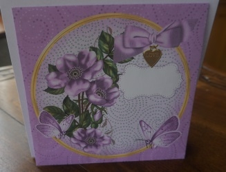 Lilac Wild Rose Circle 7x7inch Easy Envelope Mini Kit by Gill Dean