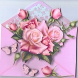 Envelope Of Flowers - Edwardian Roses by Gill Dean