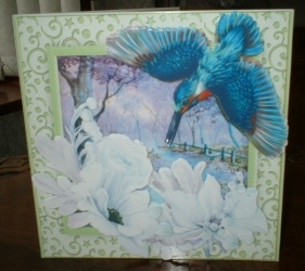 8x8 Mini Kit Stunning Humming Bird ad Flowers ( Green ) by Gill Dean