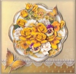 Golden Bouquet - Lace and Pearls Card Mini Kit by Gill Dean