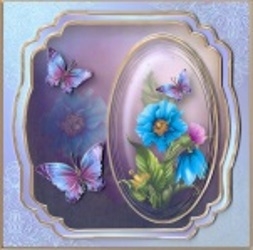 Blue Poppies - Multi-layered Card Mini Kit by Gill Dean