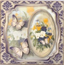 Vintage Pansies - Multi-layered Card Mini Kit by Gill Dean