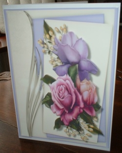 Lilac Roses and Babys Breath by Gill Dean