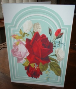 Beautiful  Roses on Green Mat  by Gill Dean