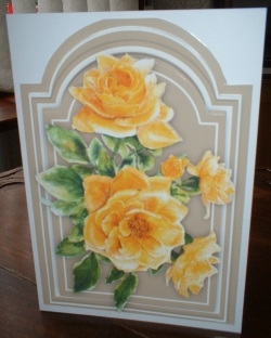 Beautiful Yellow   Roses on Taurpe  Mat  by Gill Dean