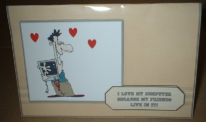 I LOVE MY COMPUTER MALE POP-UP MULTI-USE CARD by Gill Dean
