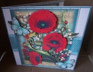 The Poppy Music Sheet Card Front Kit by Gill Dean