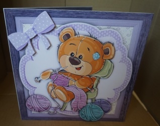 Adorable Knitting Bear 8x8 Mini Kit by Gill Dean