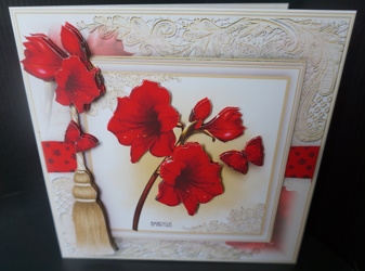 Set Of 4 floral 7x7 card front kit by Gill Dean