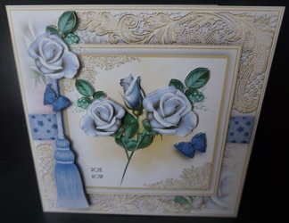Set Of 4 floral 7x7 card front kit by Gill Dean