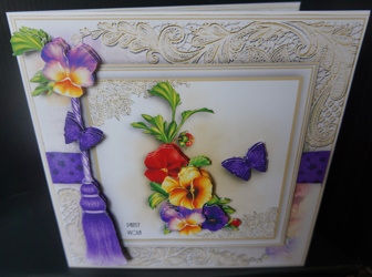 Set Of 4 floral 7x7 card front kit by Gill Dean