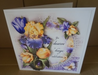 Violet Yellow Iris and Tulips Card Mini Kit by Gill Dean