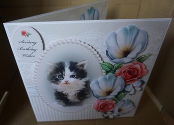 cat and flowers 1 by Gill Dean