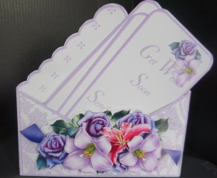Roses and Lilies - Stand-up Envelope Card Mini Kit by Gill Dean