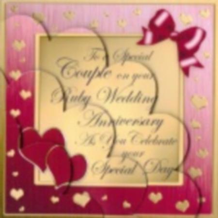 Elegant Hearts Ruby Wedding Anniversary Shell Stacker by Gill Dean