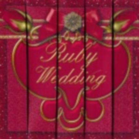 Ruby Double Rose Anniversary 5in One Side Stacker by Gill Dean